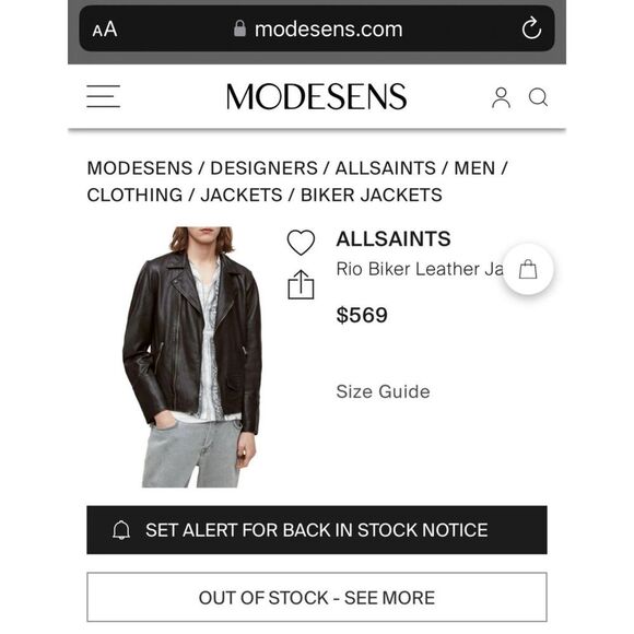 ALL SAINTS • Black Rio Biker Leather Jacket • Size Medium - Picture 8 of 13